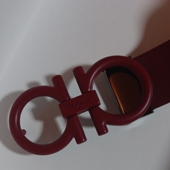 Ferragamo Red Leather Belt - Picture 1 of 4